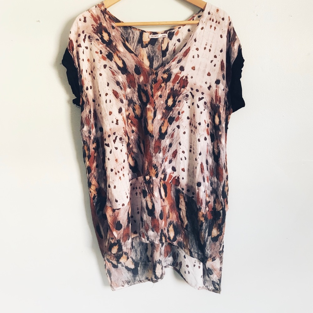 Zara Short sleeved blouse, Leopard pattern